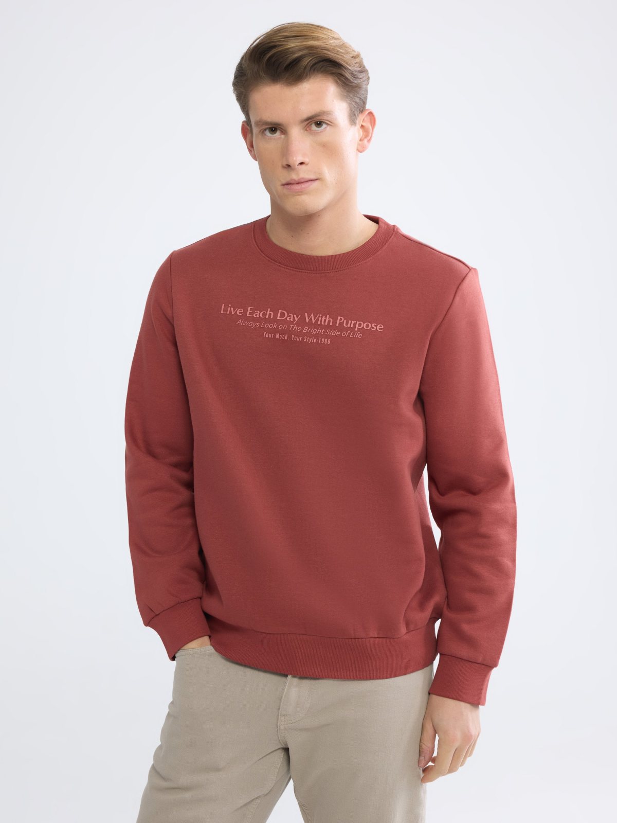 LC Waikiki Matte Red Men's Sweatshirt