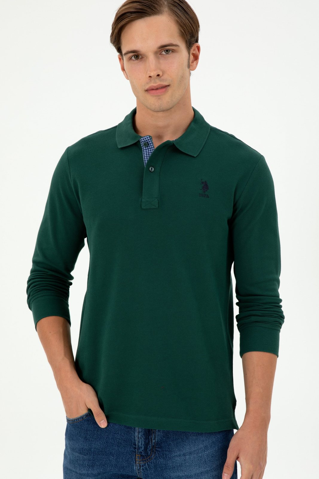U.S. Polo Assn. Men's Green Long-Sleeve Polo Sweatshirt 4284298