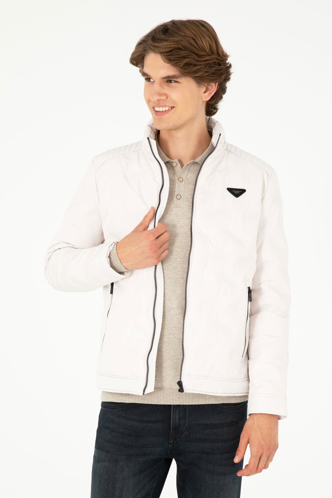 U.S. Polo Assn. Men’s White Zip-Up Jacket 4112104