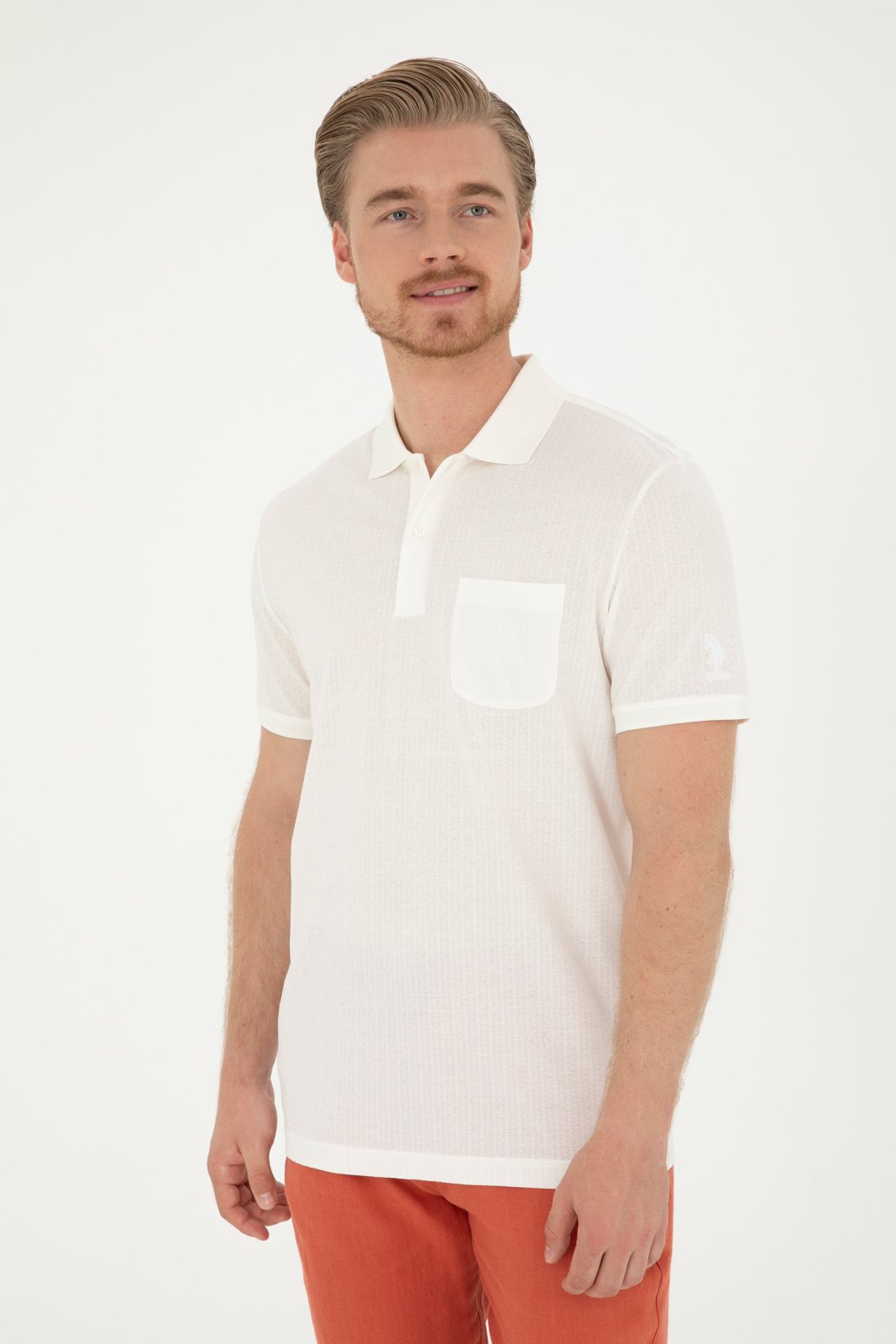 U.S. Polo Assn. Men's White Short-Sleeve Pocket Polo Shirt 3815402
