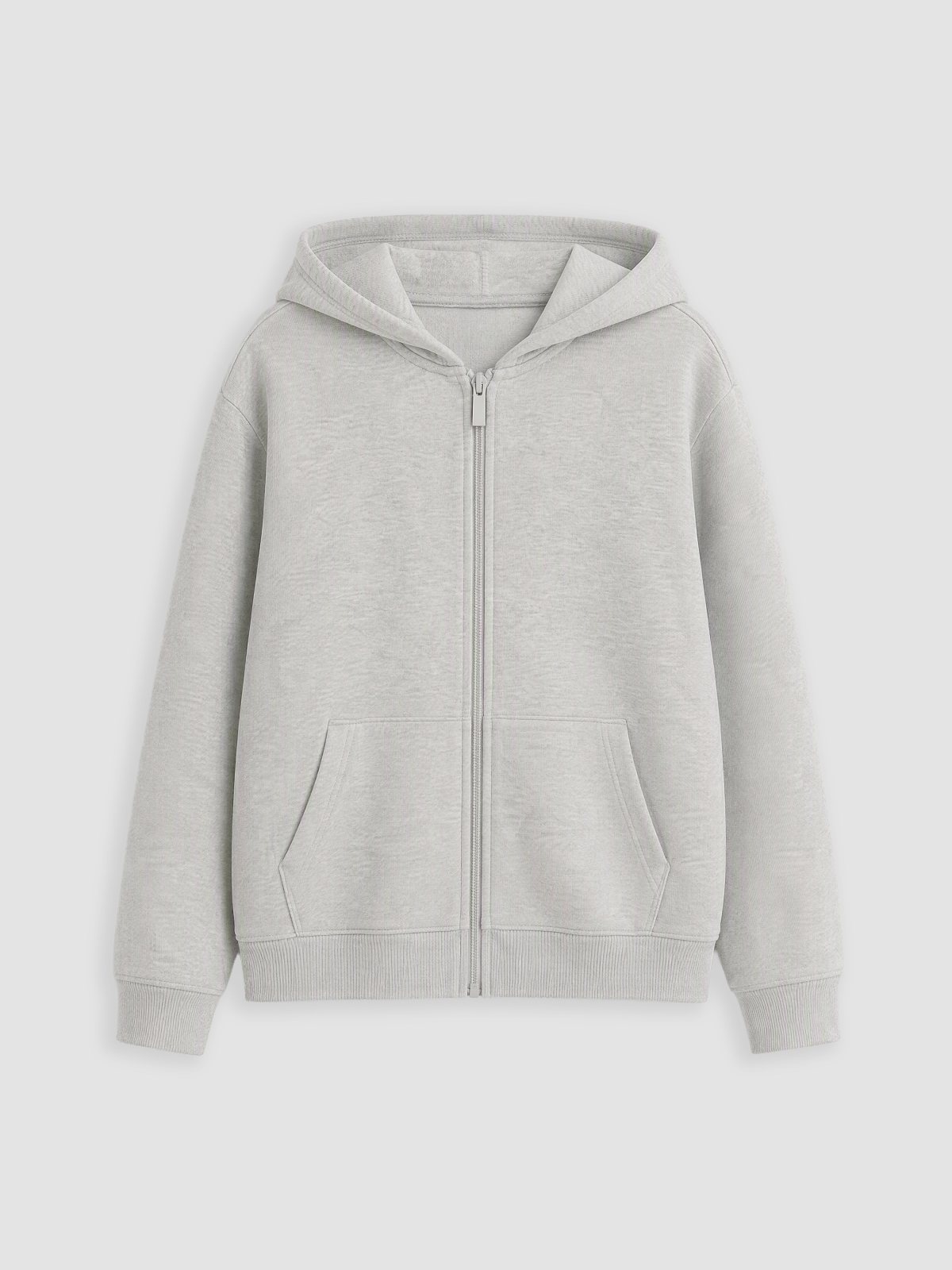 Fermuarlı Sweatshirt GRİ MELANJ