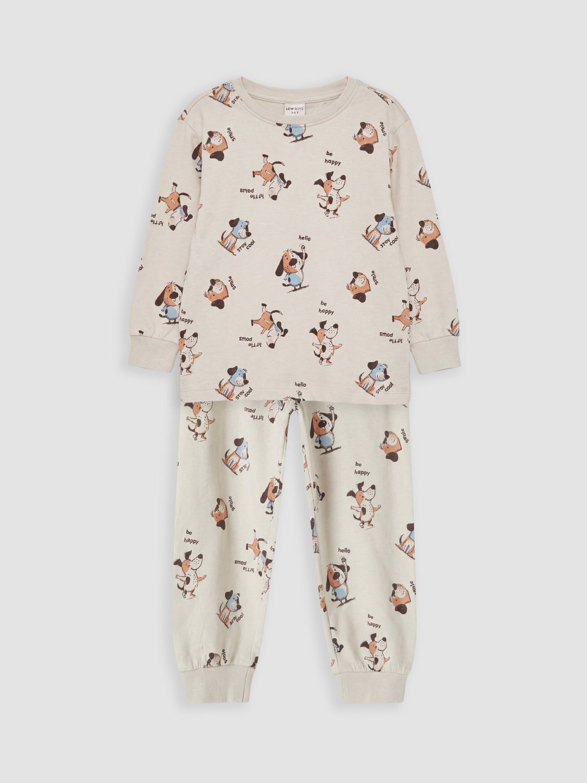 Pijama Takım AÇIK BEJ BASKILI