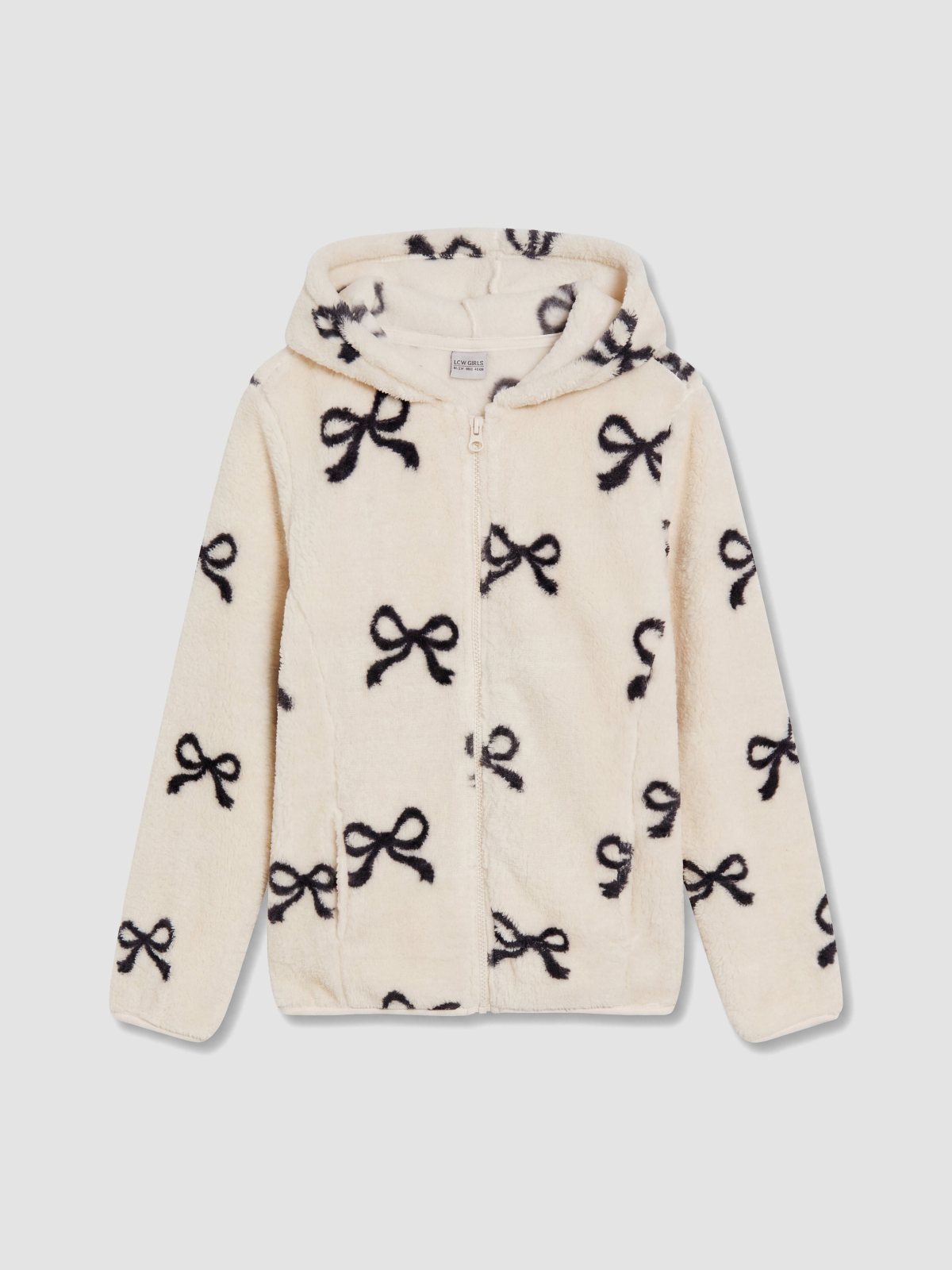 Fermuarlı Sweatshirt BEJ BASKILI