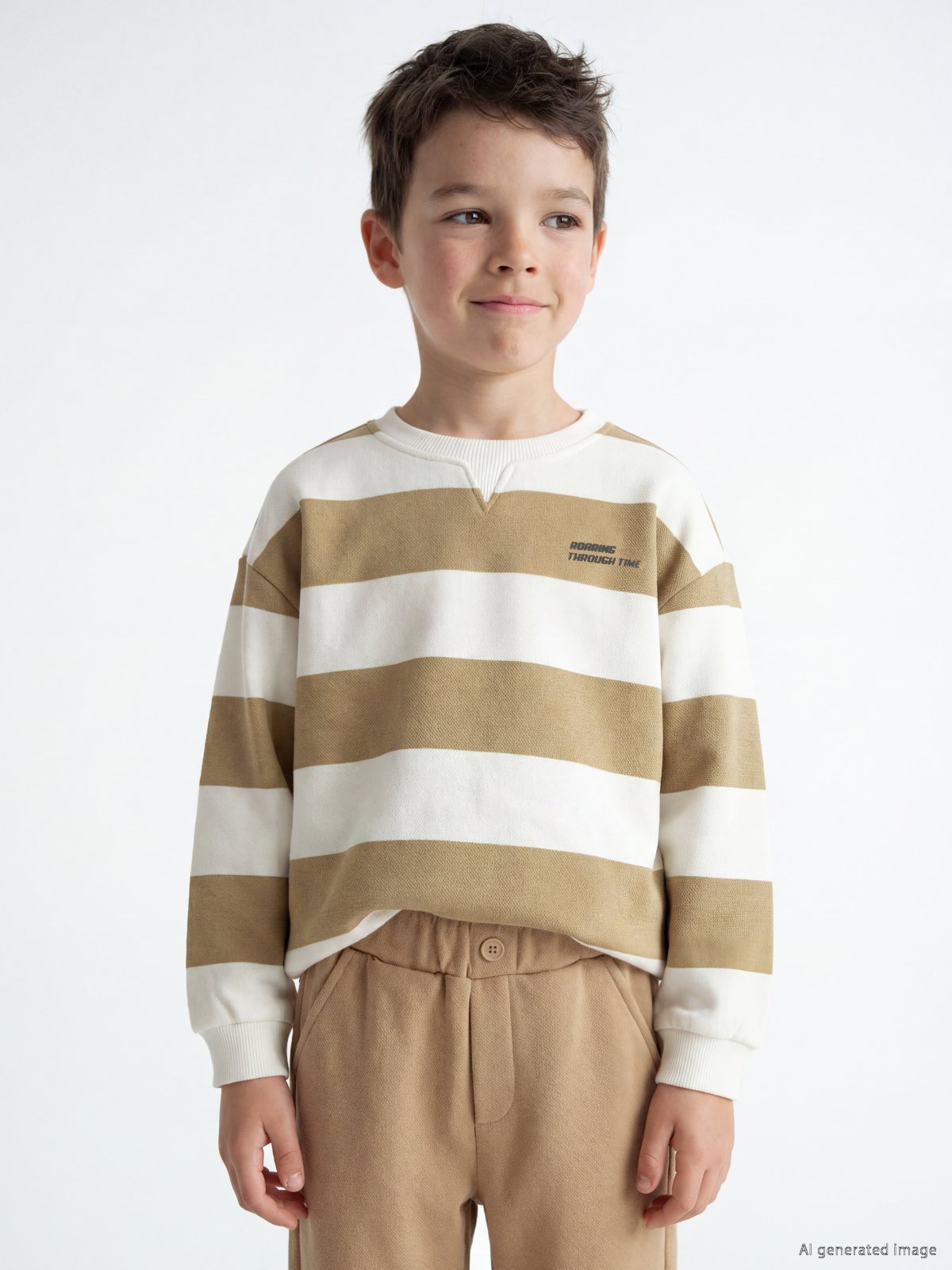 Sweatshirt AÇIK BEJ BASKILI