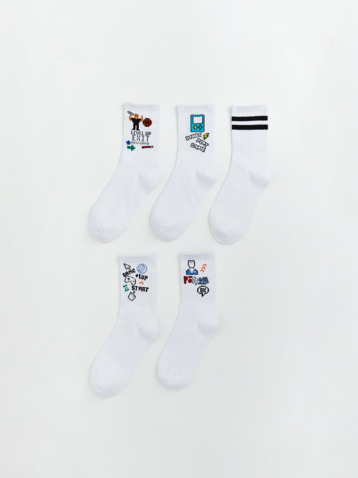 LC Waikiki 7290416 Mixed-Colour Yarn-Dyed Ankle Socks