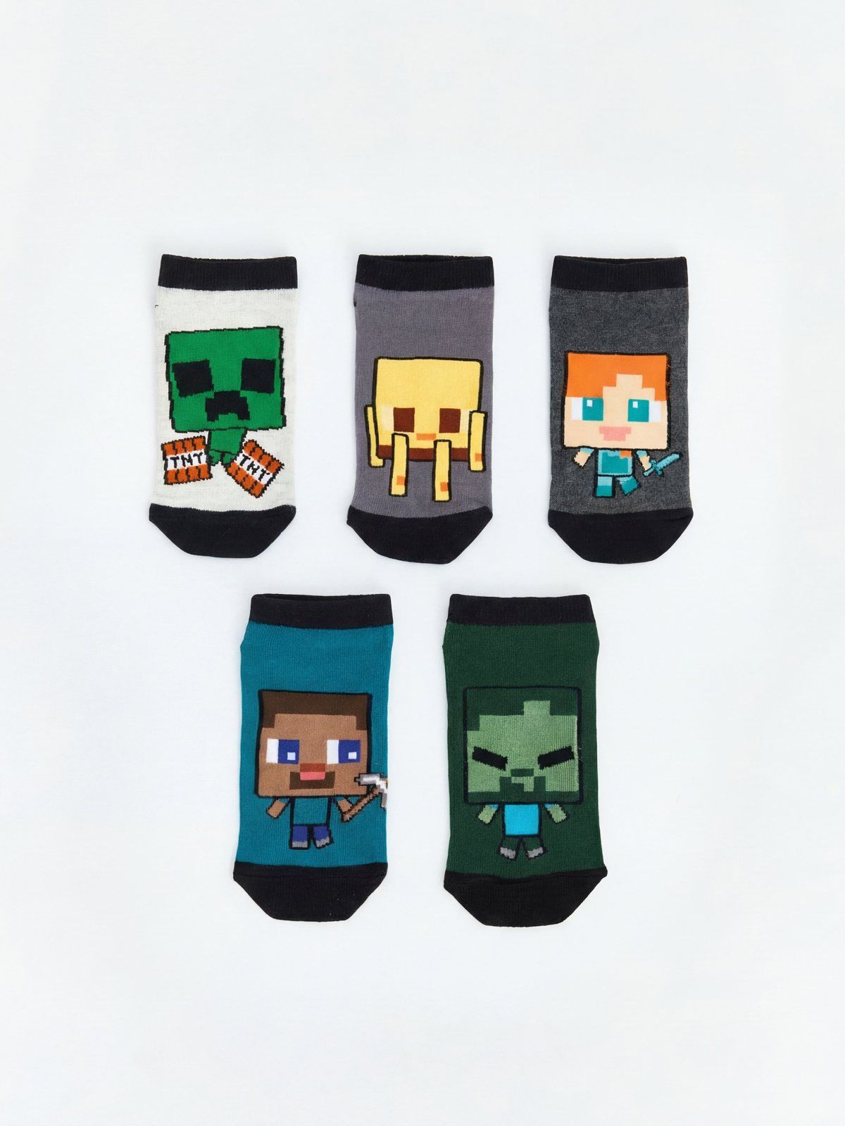 LC Waikiki 6839570 Детские носки-следки с Minecraft, разные цвета