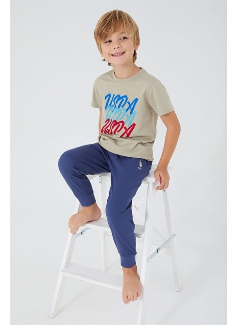 U.S. Polo Assn Erkek Çocuk Kısa Kol Pijama Takım