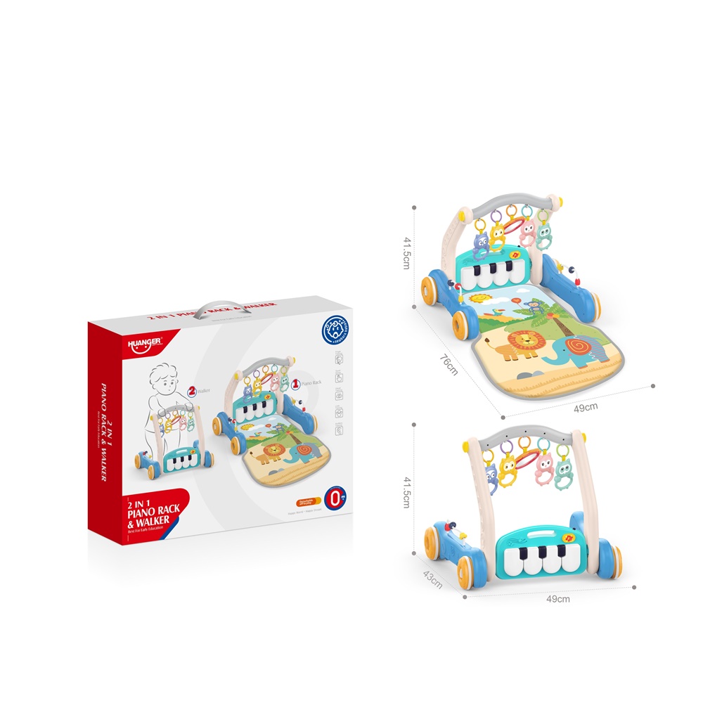 2’si 1 Arada Pedallı Piyano & Yürüteç Mavi