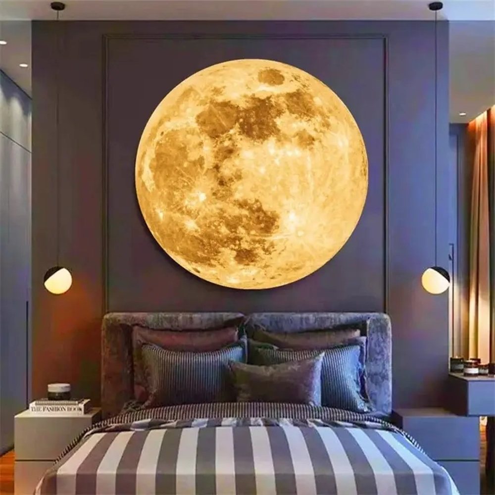 Ay Işığı Projektör Gece Lambası, Uzay Temalı LED Şerit Işık, Düğme Kontrolü, Pille Çalışan, Fotoğrafçılık, Romantik Ortam, Selfie Arka Planı, Yatak Odası Dekoru