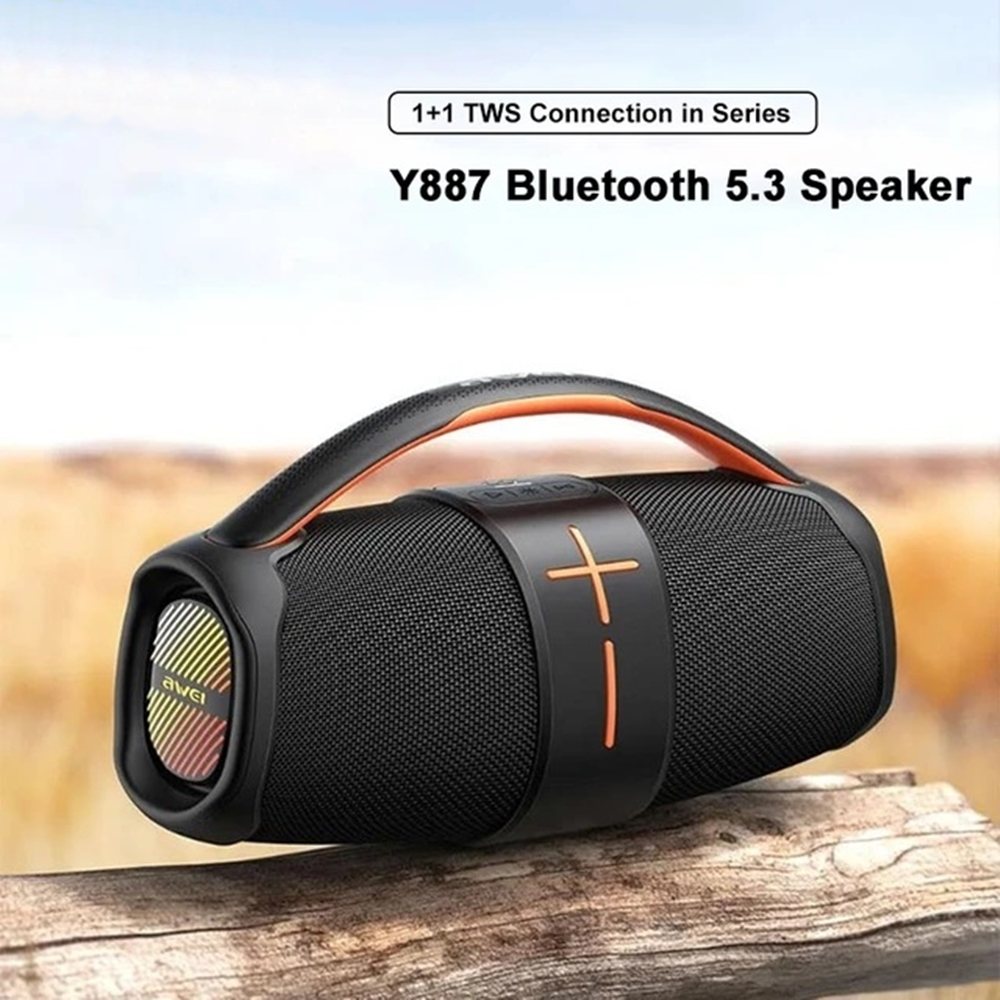 Awei Y887 Portable Outdoor Bluetooth Speaker 🔹𝗧𝗪𝗦 𝟭+𝟭 🔹 𝗥𝗚𝗕 𝗖𝗼𝗹𝗼𝗿𝗳𝘂𝗹 𝗟𝗶𝗴𝗵𝘁 🔹𝗜𝗣𝗫𝟱 𝗪𝗮𝘁𝗲𝗿𝗽𝗿𝗼𝗼𝗳 🔹𝟯𝟲𝟬𝟬𝗺𝗔𝗵