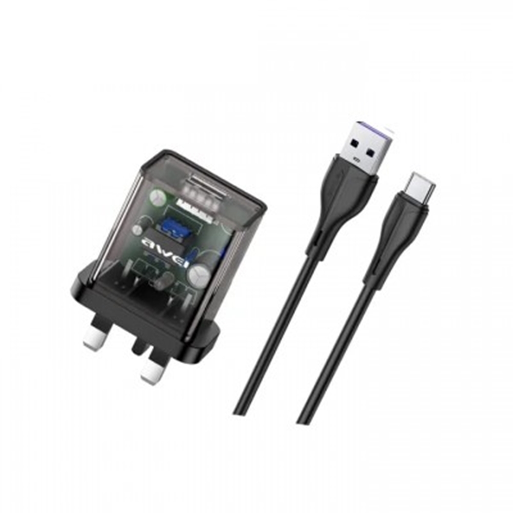 Awei C12T Power Adapter With Type-C Cable