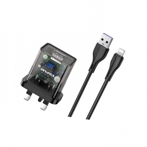 Awei C12L Power Adapter With Lightning Cable