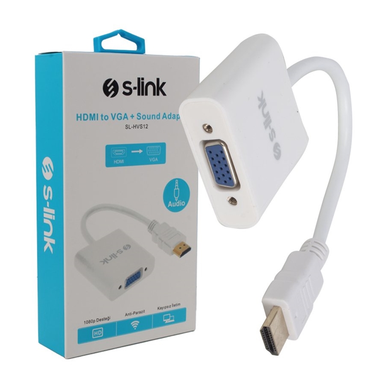 HDMI To VGA- Audio Çevirici S-Link