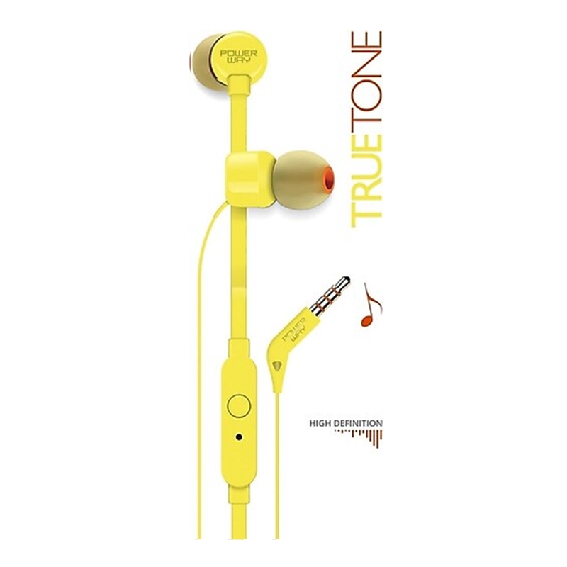 Powerway Truetone Sarı Mikrofonlu Kulak İçi Kulaklık 3,5mm Jack