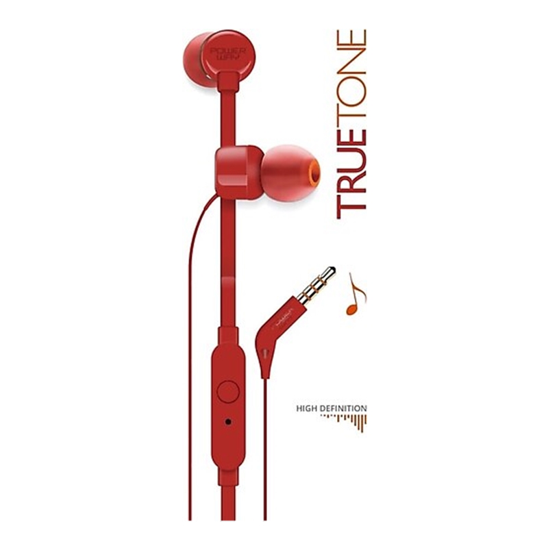 Powerway Truetone Kırmızı Mikrofonlu Kulak İçi Kulaklık 3,5mm Jack