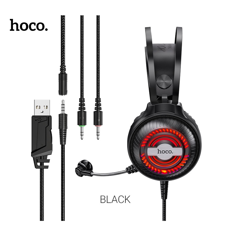 Hoco W101 Streamer Kablolu Oyuncu Kulaklığı Siyah