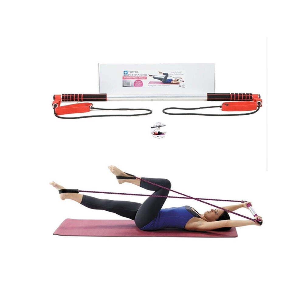 Portable Studio Pilates Jimnastik Egzersiz Çubuğu Siyah Kondisyon Barı Aleti Direnç Lastiği