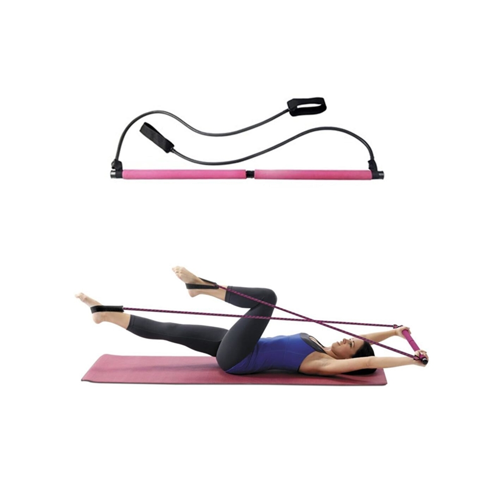 Delta Portable Pilates Studio Jimnastik Egzersiz Çubuğu 90 cm, 2 Direnç Lastikli