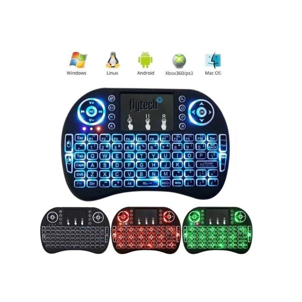 Işıklı Kablosuz Şarjlı Mini Klavye Mouse Smart Tv-Tablet-XBox