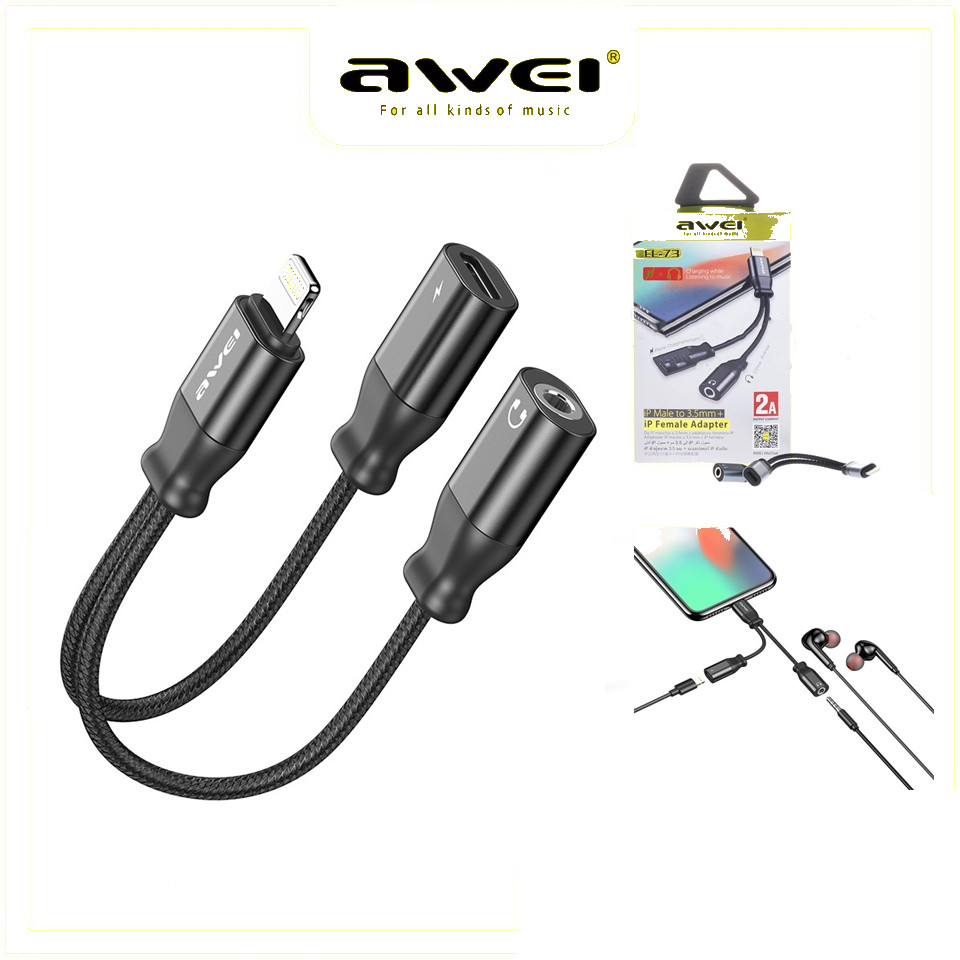 Awei CL-73 2 in 1 Telefon Ses 3.5mm& Şarj 2A