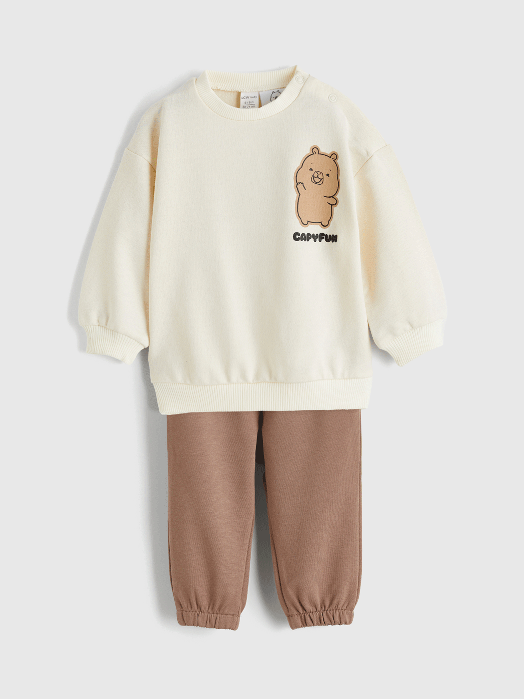 LC Waikiki Çocuk Sweatshirt ve Eşofman Altı Takım Açık Bej