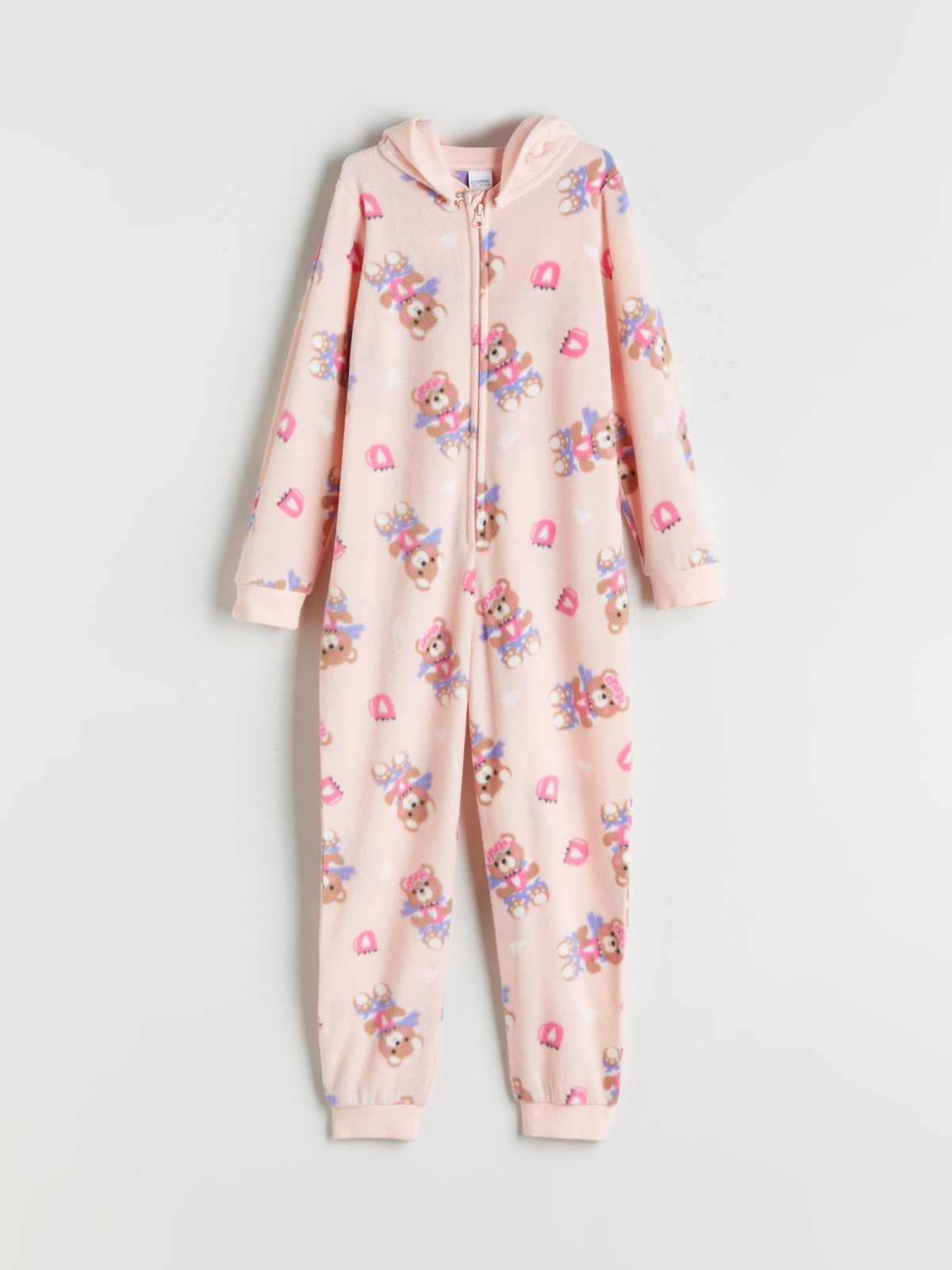 LC Waikiki Çocuk Açık Pembe Baskılı Tulum Pijama