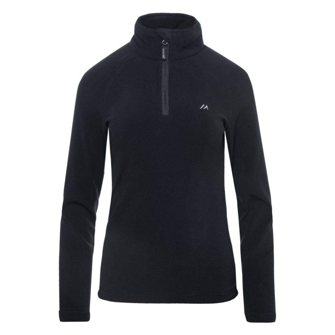 Martes Essentials Lady Mael Kadın Mikro Polar Üst - Siyah, Yarım Fermuarlı Outdoor Polar