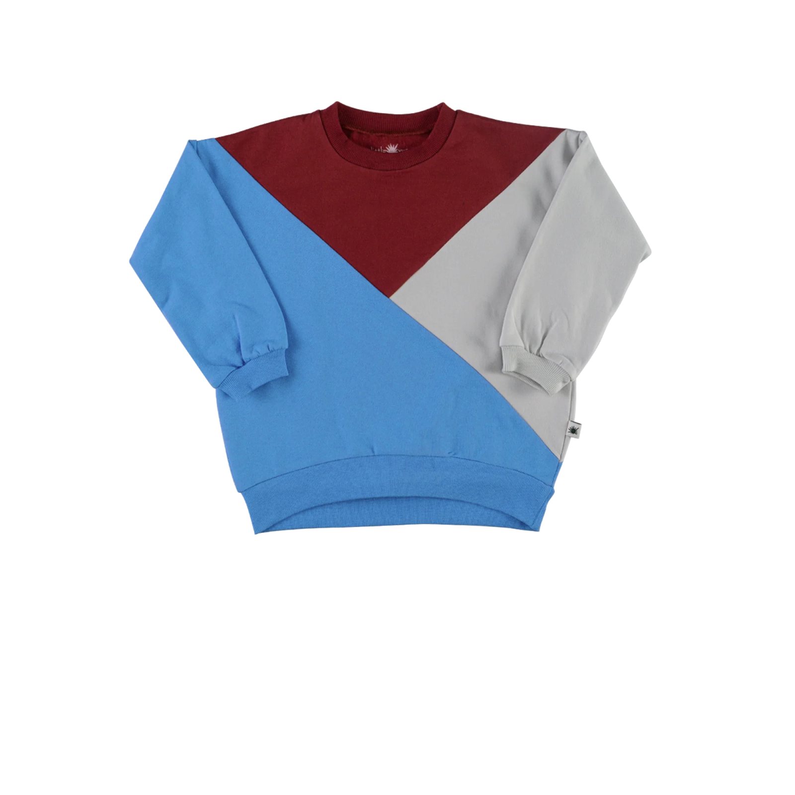 Yucca "Grow" Diagonal Sweatshirt Açık Gri - Mavi - Bordo