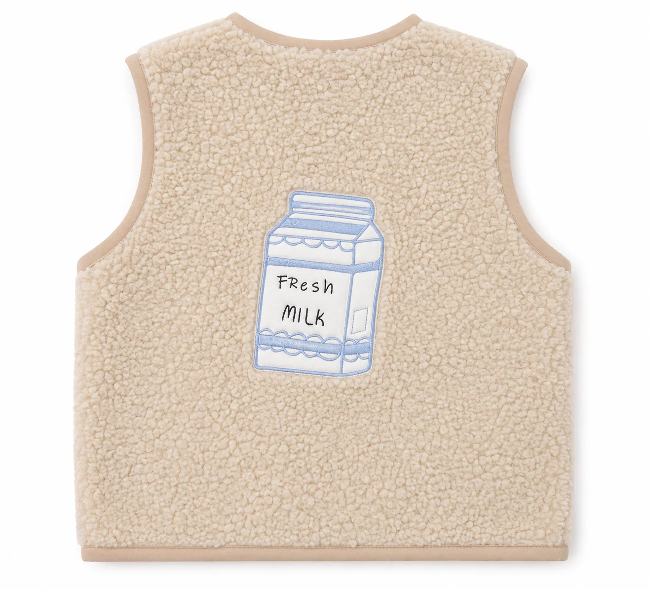 Fresh Milk Peluş Bebek Yeleği - Bej