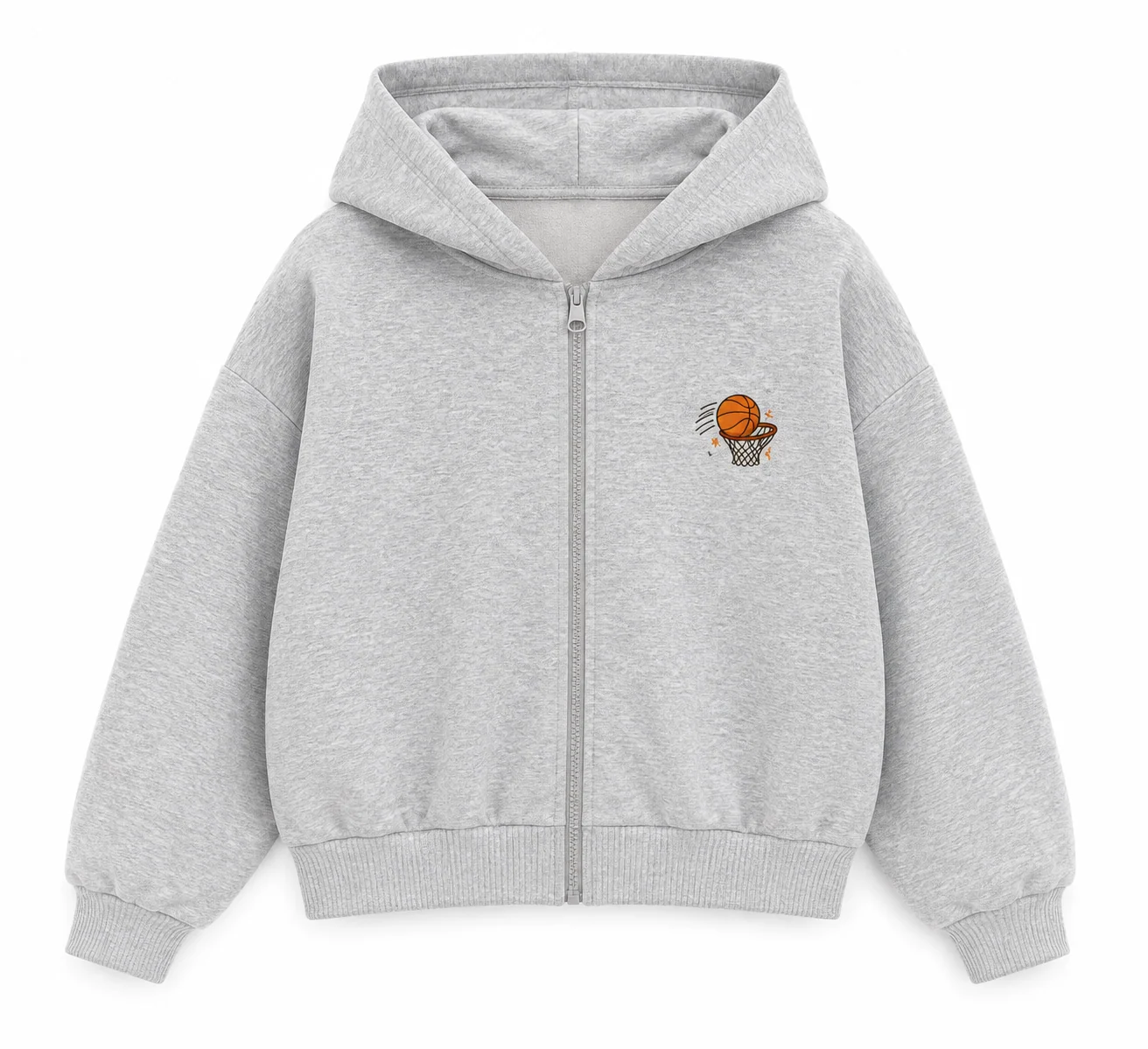 Basketball Champion Club Kapüşonlu Sweatshirt - Gri Melanj