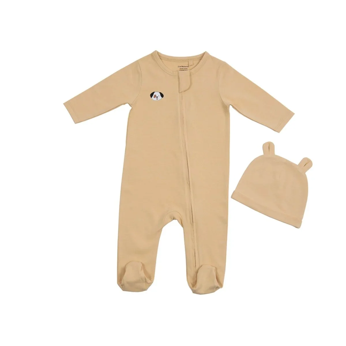 Organik Baskılı Fermuarlı Tulum Set Limon (Köpecik)