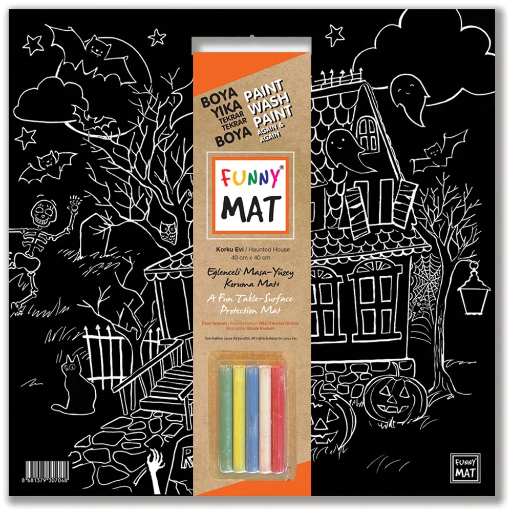 Funny Mat Black (Tebeşirli ) Korku Evi 40*40CM