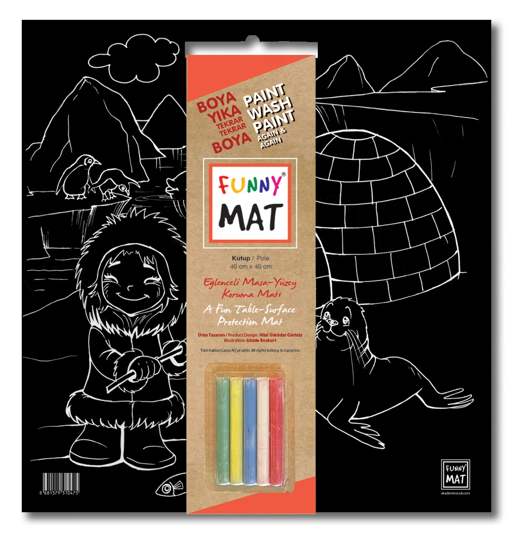 Funny Mat Black (Tebeşirli ) Kutup 40*40CM