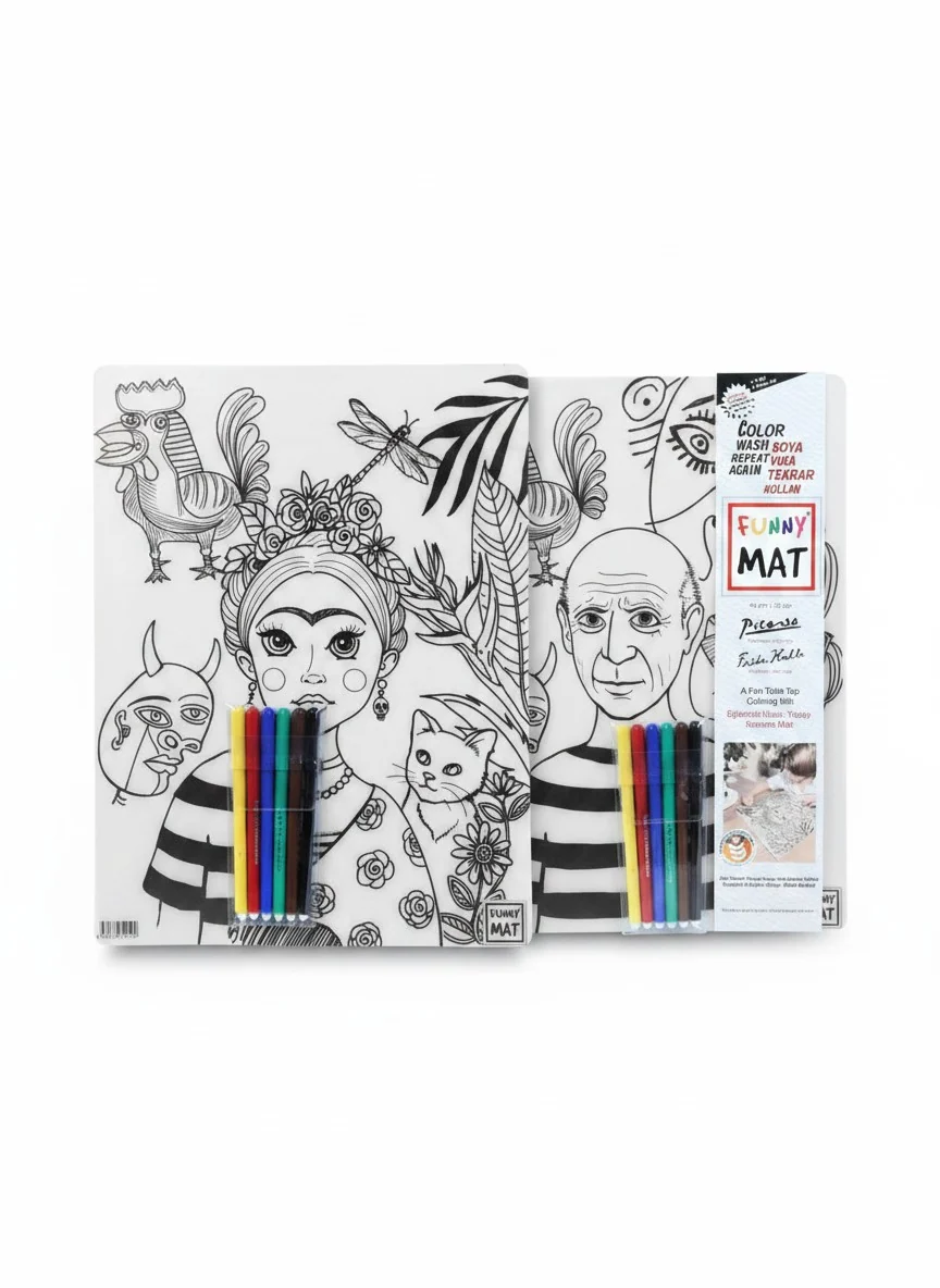 Funny Mat 2li Set- Pablo Picasso & Frida Kahlo 30x40 cm 6'LI Kalemli