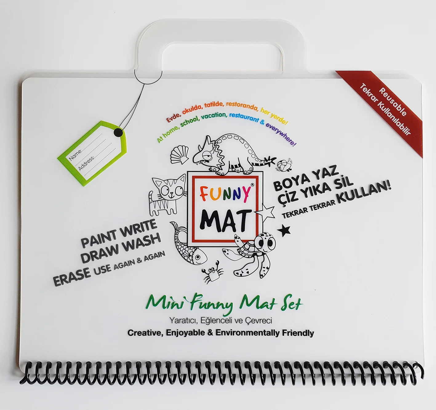 Akademi Çocuk Funny Mat Mini Set Yıkanabilir Çizim Matı