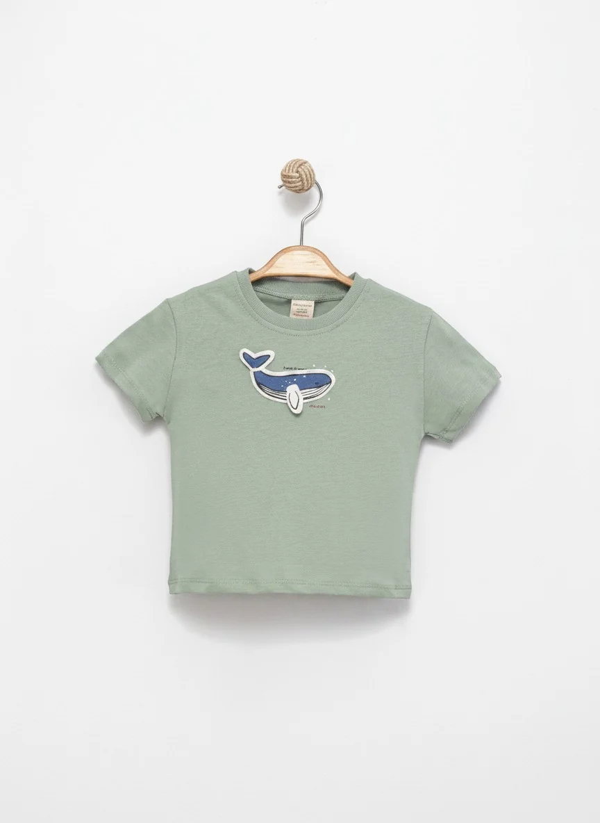 Okyanus Cotton T-Shirt Tatlı Haki 3440-1