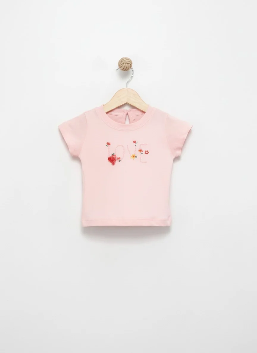 Love Blossom T-shirt Baby Pembe 2741-1