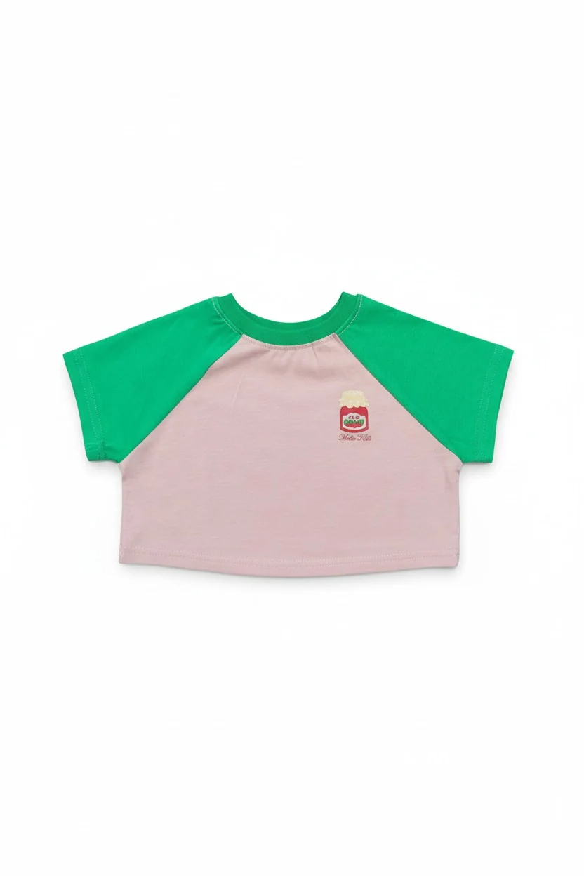 JAM Kontrast Detaylı Kız Çocuk Oversize Crop Tişört