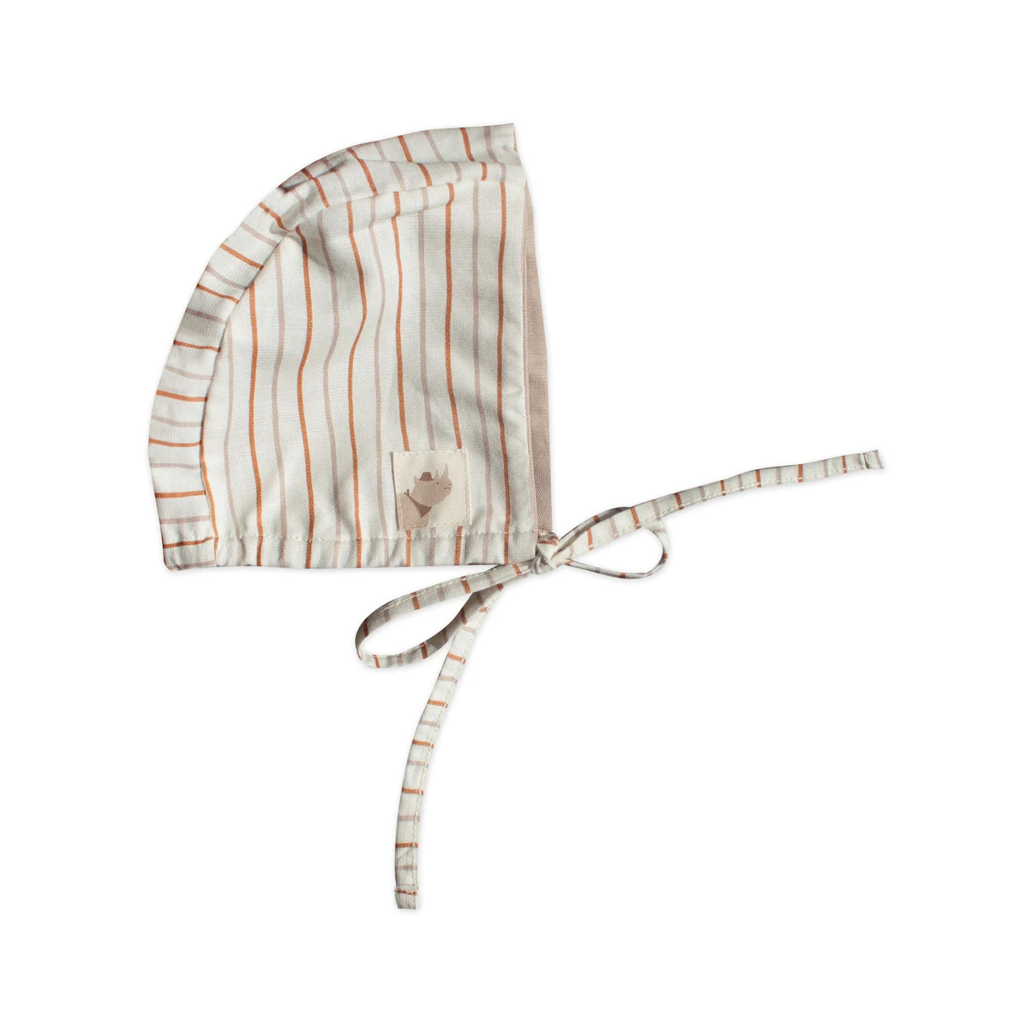 Organic Çift Taraflı İrregular Stripes Bağcıklı Bebek Şapka