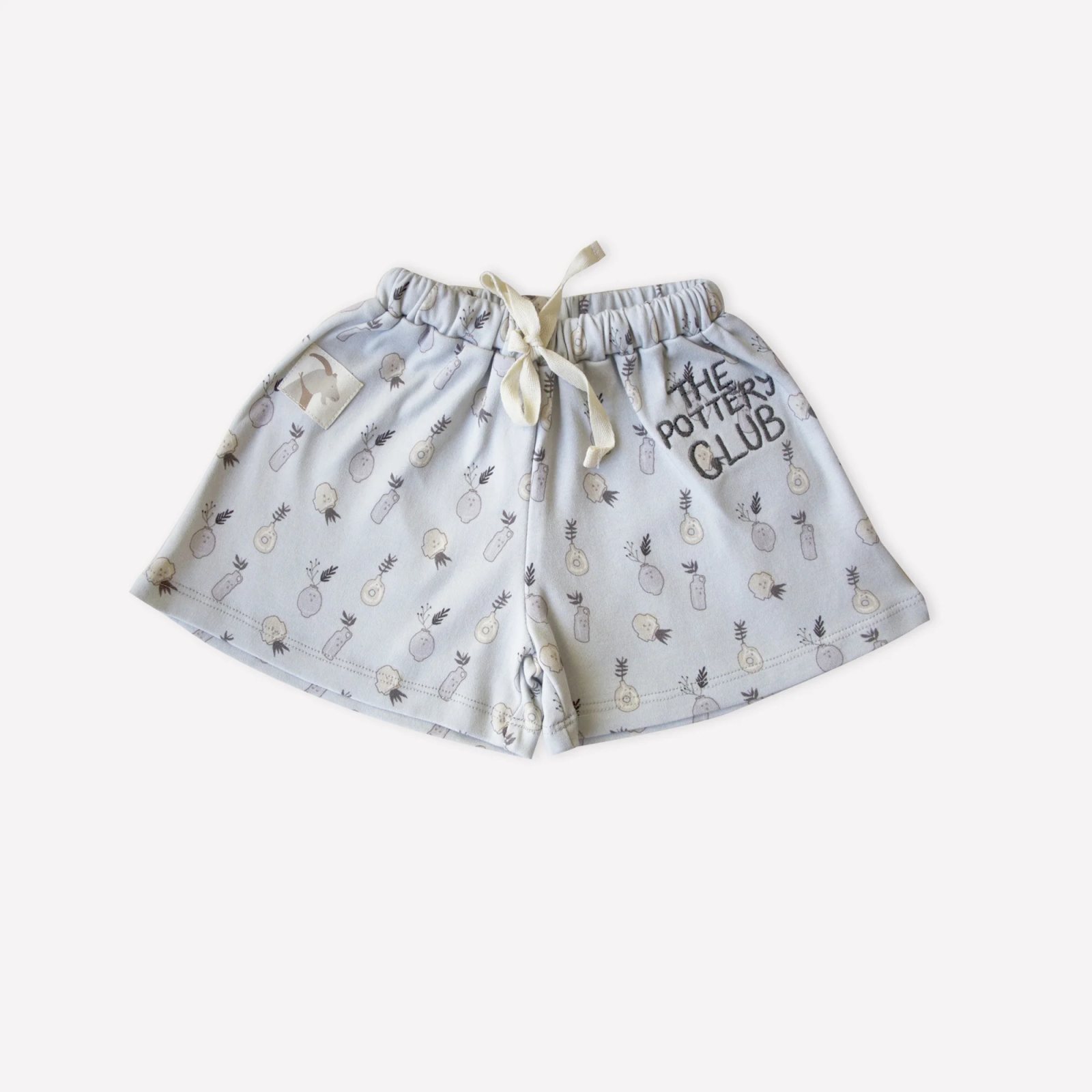 Organic Foggy DEW Plant Ceramics Wide Leg Short