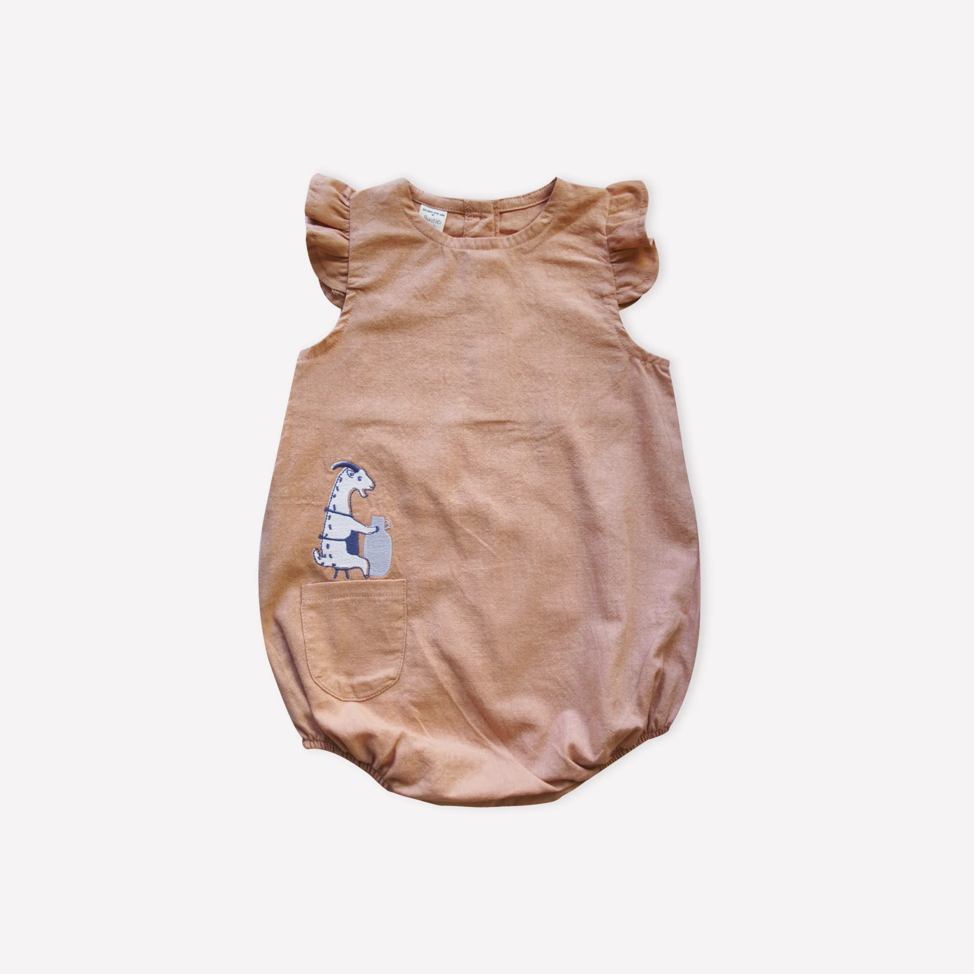 Organic Cork Goat Woven Bubble Onesie