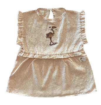 İvory Cream Flamingo Surfing Dress
