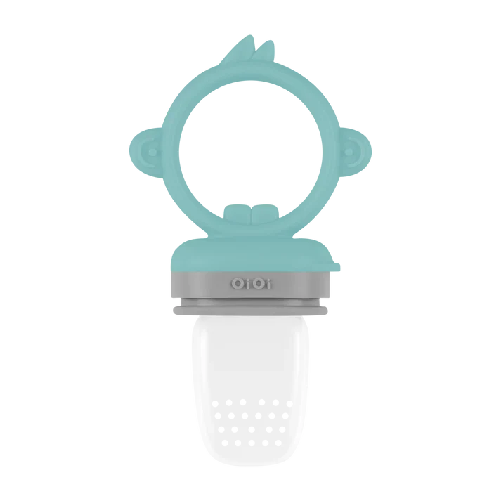 OiOi Püre Silikon Meyve-Sebze Alıştırıcısı Aqua Green Powder Grey