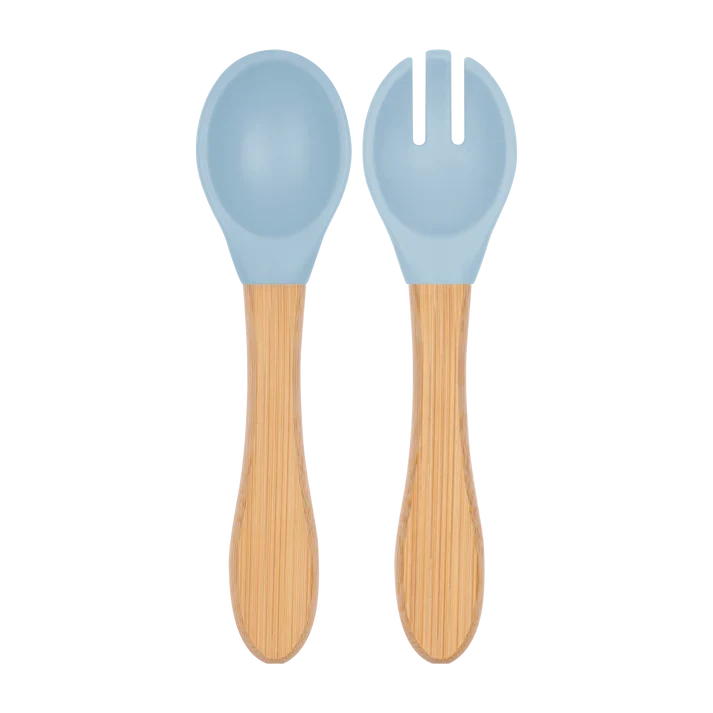 OiOi Mama Kaşığı + Çatal Mineral Blue