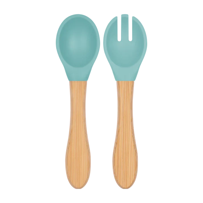 OiOi Mama Kaşığı + Çatal Aqua Green
