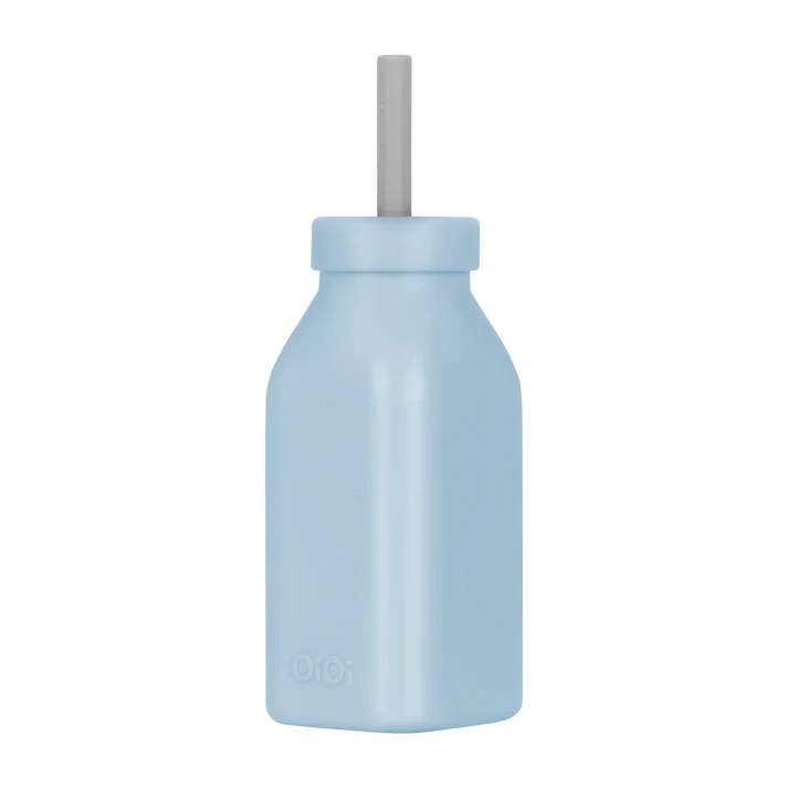OiOi Şişe+Pipet Mineral Blue Powder Grey