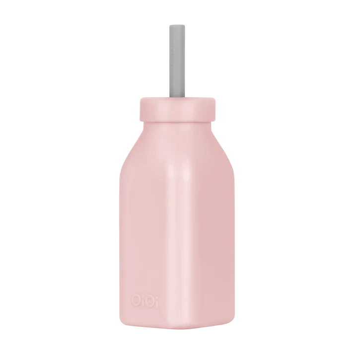 OiOi Şişe+Pipet Pinky Pink Powder Grey