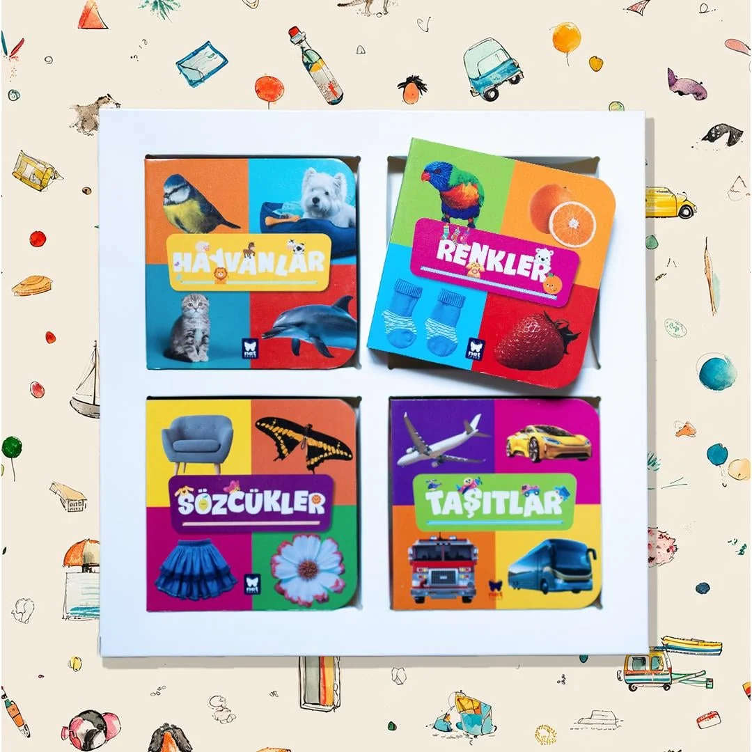 Öğrenmeye İlk Adım 4 Minik Karton Kitap