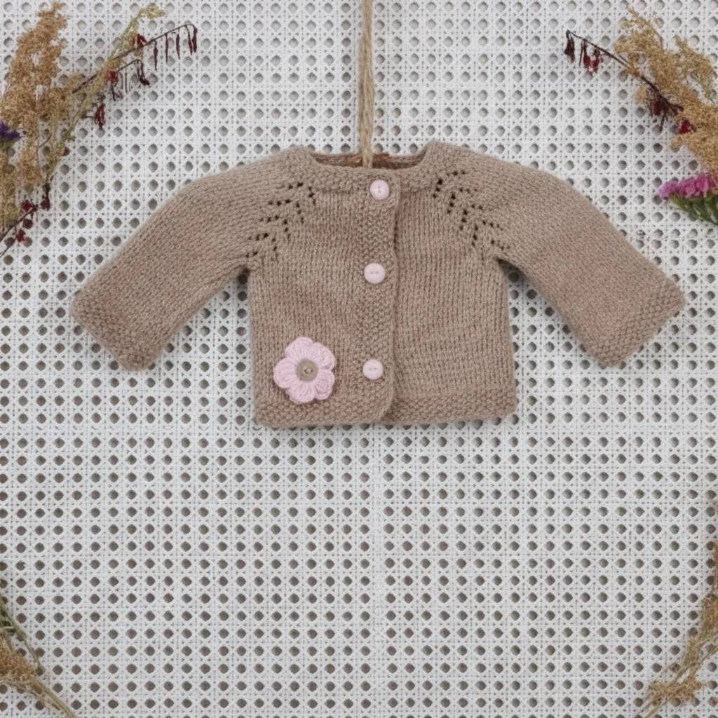 Mariposa Gokova Reglan Kız Bebek Hırkası Kahverengi