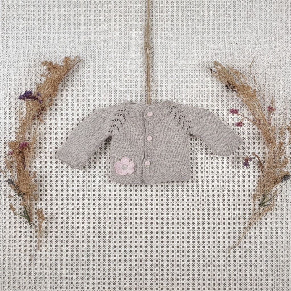 Mariposa Gokova Reglan Kız Bebek Hırka Gri